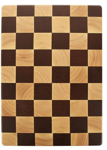 ASelected Chopping Board Wood Chopping Board Square Checker Cutting Board 40X28X2.5Cm Large Rubber Wood Cutting Board