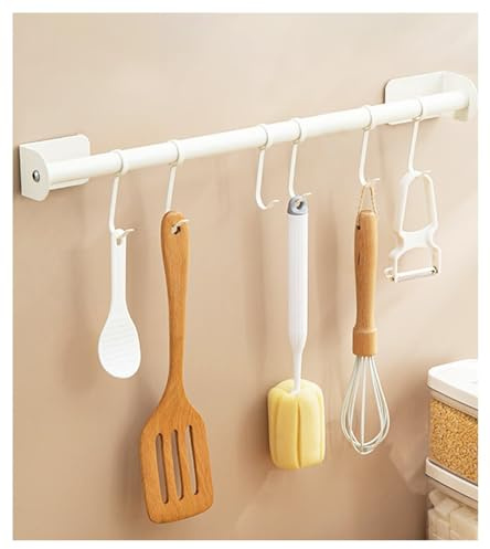 KAXIMON Selbstklebende Hakenleiste, 30 cm, klebrige Haken, Wandmontage, für Küche, Bad, Waschbecken