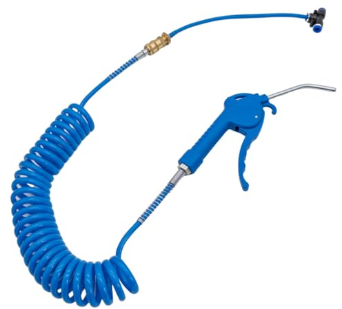 SERTPLAS utloppsset, blåstpistol lastbil, tryckluftspistol 4000 mm, tryckluft utblåspistol med tryckluft spiralslang och T-anslutning, utblåspistol tryckluft set 4 m