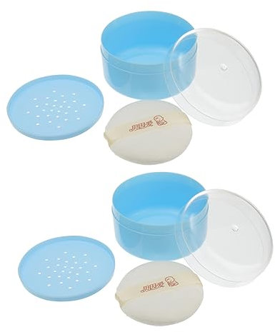 KOMBIUDA 2stücke Powder Puff Aufbewahrungsbox Weiche Schwammpuff Für Empfindliche Neugeborenenhaut Praktisches Aufbewahrungsbehältnis Leicht Zu Bedienen Für Babypuder Pflege