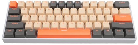 Tosuny Teclado Mecánico para Juegos, Teclado para Juegos Al 60 por Ciento con Interruptor Rojo, Teclado con Retroiluminación RGB de 61 Teclas, 3 Modos de Conexión, para 8 10 2000