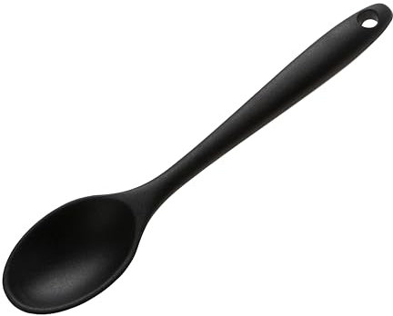 Wiltshire Mini Silicone Serving Spoon, Cooking Spoon, Heat-Resistant Utensil, Non-Stick, Non-Scratch, Midnight Black, 20.2x4.4x1.8cm
