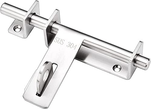 Serratura for porta scorrevole, chiavistello for porta, chiavistello a cilindro con solido acciaio resistente, serratura con chiavistello scorrevole con finitura spazzolata for porte e finestre, chius