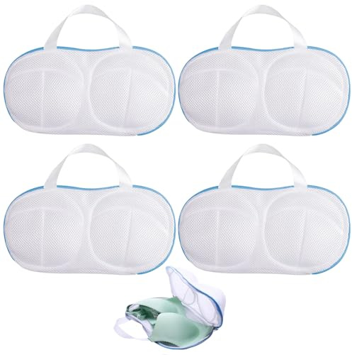Hshenjhu 4 Pièces Filet Linge Machine à Laver, Réutilisable Filet Linge Pour Soutien-Gorge, Sac de Lavage en Maille Soutien-Gorge avec Zippés, pour Soutien Gorge à Linge, Culotte, Chaussettes