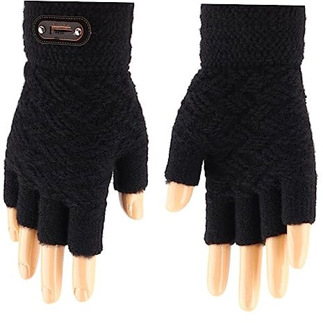 LIFKOME Strickhandschuhe Für Herren Winddichte Winterhandschuhe Touchscreen-handschuhe Warme Halbfingerhandschuhe Geeignet Für Outdoor-aktivitäten Waschbar Und Ergonomisch Gestaltet