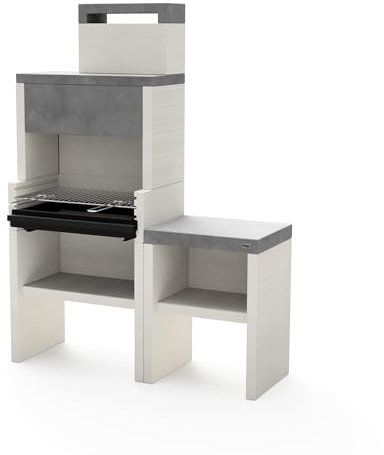 TUOZI - PACK 6 – COCINA DE EXTERIOR VENIT FLEX PLUS HOTTE – Barbacoa Modular con Parrilla de Acero y Cajón de Cenizas (137 x 47 x 185 cm)