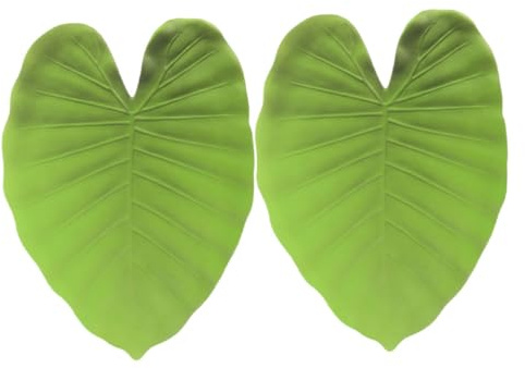 Alipis Set de Table 2pcs en Eva Vert Feuille de Bananier Réaliste Antidérapant Facile à Nettoyer pour Décor Tropical Fête Hawaï