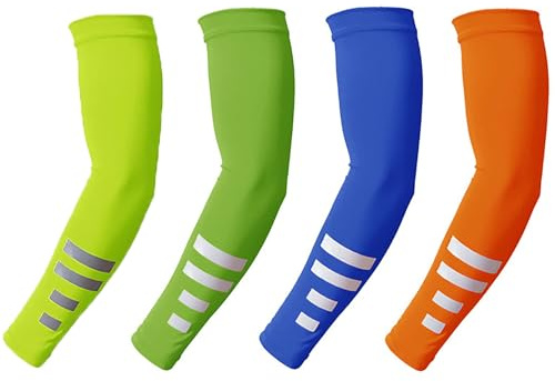 Ockyunoo 4 Pares Mangas Para Brazos, Manguitos Voleibol, Mangas Para Brazos Protección sol, Manguitos Running, Accesorios Running, Transpirables, Para Correr, Ciclismo, Voleibol, Baloncesto