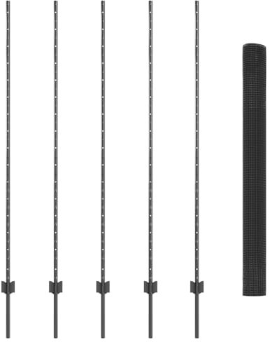 vidaXL Zaun mit Pfosten Grau 1,6 x 10 m Stahl, Garten und Terrasse, robuster Gartenzaun, anpassbare Begrenzung, wetterfeste Paneele