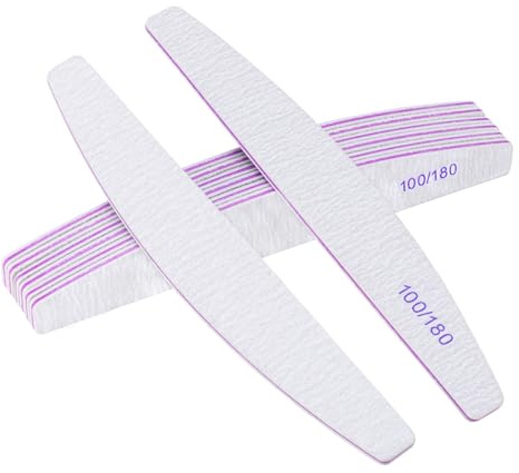 Limes a Ongles, 8 pcs Lime à Ongles Professionnelle à Double Face Réutilisable 100/180 Grit Pour Les Salons De Manucure, Le Diy Nail Art à La Maison