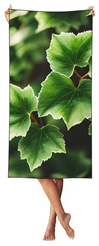 sttung Serviette de plage avec imprimé arbre de lierre – Séchage rapide – Grande taille compacte – Pour voyage, piscine, bain, camping, douce et absorbante