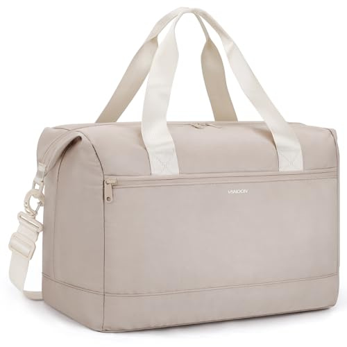 VSNOON pour Nouveau Ryanair Bagage Cabine 40x30x20 sous Siège Sac de Voyage, 25L Pliable Sac de Sport Léger Hospital Sac à Main, Etanche Sac Weekend Bagage a Main Femme pour Wizz Air, Khaki