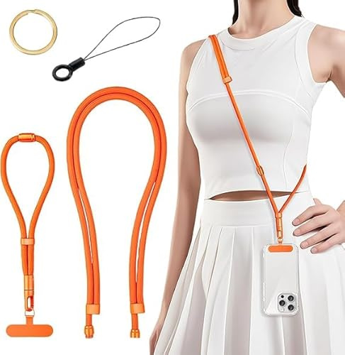 Phone Lanyard Phone Strap Crossbody with Tab Adjustable Anti Theft for iPhone 17 Pro Max All Phones Universal Daily Outdoor