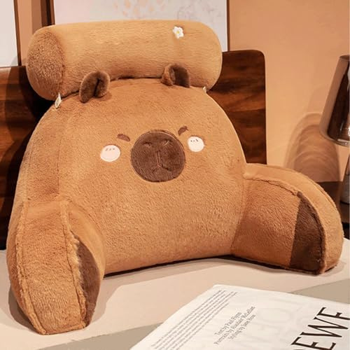 Cojín Mimoso Capibara Para Niños, Cojín De Lectura De Peluche Capibara, CapibaraCojines Peluche Con Soporte El Cuello Y Los Brazos, Cojines Respaldo Con Animales A Dorables, Para Sofá, Sillón, Cama