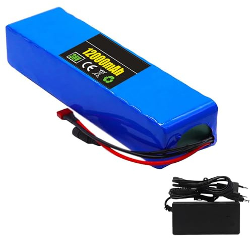 Batería Iones Litio 36 V Batería Litio 36 V 12 Ah Batería Recargable 36 V Paquete Batería Iones Litio Con Cargador Y BMS Para Kit De Motor De 250 W 500 W 36V 12Ah,T