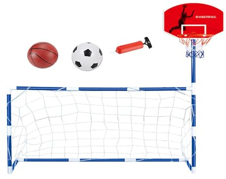 Generico Basketkorg för barn | 2-i-1 sportcenter – inomhus basketlekset
