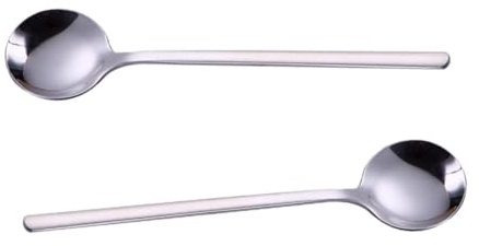 TOKIDNY Set di 5 Cucchiaini da Caffè in Acciaio Inossidabile Argento, Design Moderno, Forma Rotonda, Resistenti Lavastoviglie, per Casa e Ristorante
