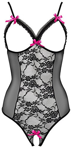 Orion Body, Spitze mit Schleife, Ouvert Öffnung, busenfrei, schwarz, Dessous