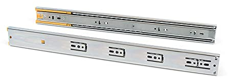 Emuca 3049705 Set Schubladenführungen, Vollauszug mit Rollen, gedämpftes Scharnier und 45mm x 450mm