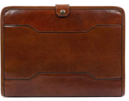 Time Resistance Leder-Organizer-Portfolio – 13 Zoll-Laptoptasche – Dokumentenmappe aus Vollnarbenleder (Cognac-Braun)