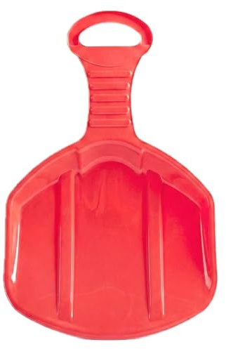 LILENO SPORTS Poporutscher Kinder zum Rodeln (1er Set, rot) – Kompakter und Leichter Kunststoff Schneerutscher als Schlitten Kinder und Erwachsene – Mit 46 x 33 cm Größe ideal für die ganze Familie