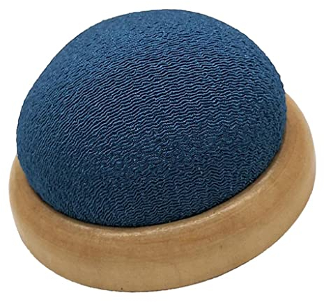 Baoblaze Nadelkissen mit Holzteller, Tischnadelkissen, Einfarbige Nadelhalter Aufbewahrung von Stecknadeln Nadel Storage - Blau