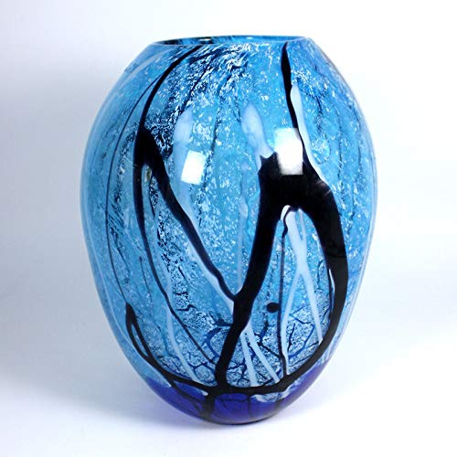 CRISTALICA Glasvase Blumenvase Dekovase Blue Ocean 31cm