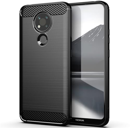 betterfon Carbon Handyhülle kompatibel mit Nokia 3.4 | Smartphone Case aus TPU-Silikon | Schwarz