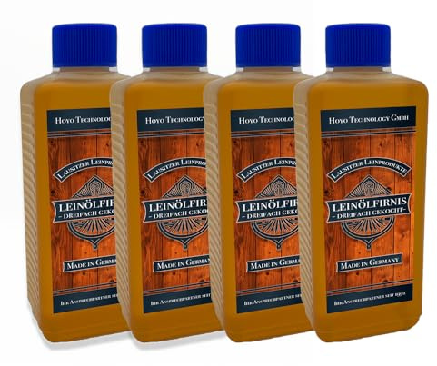 4 x 250 ml Leinöl Firnis Holzöl Holzschutz Holzpflege dreifach gekocht und harzfrei