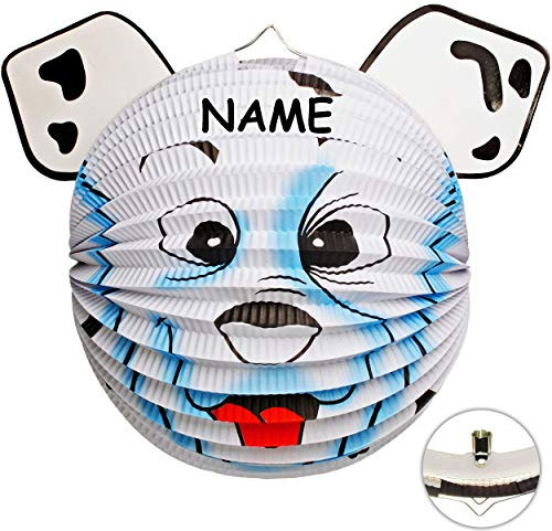 alles-meine.de GmbH 3D Effekt Laterne/Lampion - Hund - Eisbär - Bär - inkl. Name - aus Papier - für Kinder - Papierlaterne - Lampe - Laternen Lampions - Kerzen Kerze - Figur ..