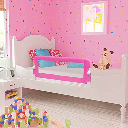 Yongdu Kleinkind Bettschutzgitter, Rausfallschutz Bett, Bettgitter Rausfallschutz, Rausfallschutz Kinderbett, Bettumrandung Babybett, 2 Stück Rosa 102 x 42 cm