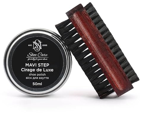 MAVI STEP Kit de nettoyage et de polissage pour chaussures North Duet - Ensemble de cirage de luxe pour cuir véritable