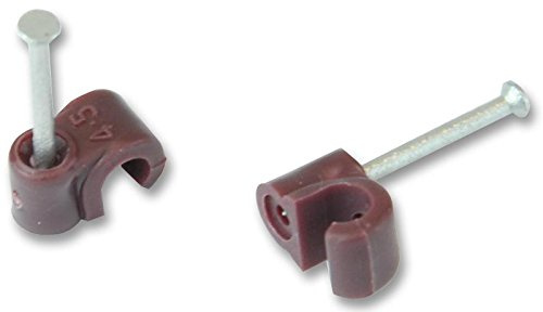 ZZV44168 Kabelclips, rund, 4,5 mm, 100 Stück, Braun