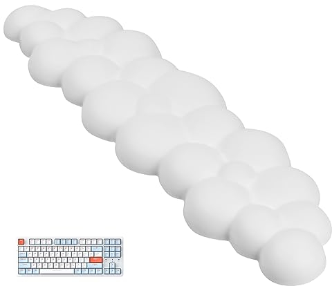 Jinlaili Handballenauflage für Tastatur, Cloud Handgelenkauflage Weiche, Tastatur Handgelenkstützen Ergonomisches, Schreibtisch Wrist, Handballenauflage Rutschfeste für Spiele Büro Zuhause, Weiß