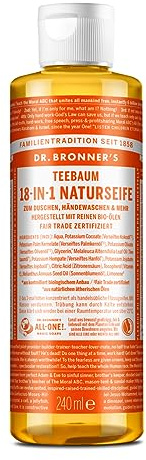 Dr. Bronner's Naturseife Teebaum mit Bio-Ölen, 240 ml
