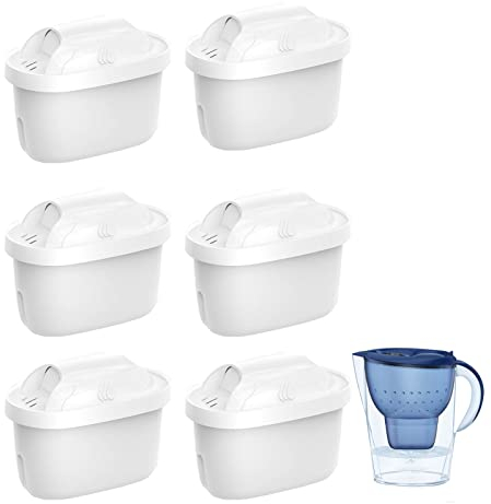2 filtri per bollitore – Elemento filtrante per pitcher | 6 pezzi filtro per acqua, elemento filtro a carbone attivo per la cucina, riducono efficacemente cloro e jingling calcare