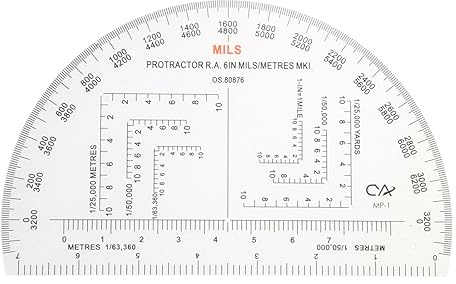 MONOJLY Goniometro Scala di Coordinate del goniometro Militare per la Lettura della Mappa topografica e Il Righello per la Lettura della Mappa di Navigazione terrestre
