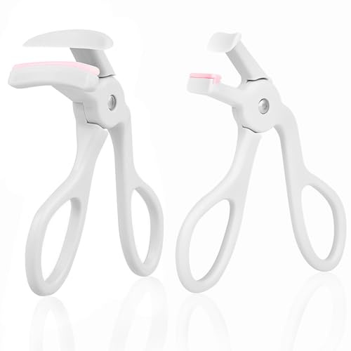 2 Style Eyelash Curler - Lash Curler with 2 Extra Silicone Replacement Pads, Achieve Perfect Curls in 5 Seconds - Quick Natural Curling for Long Lasting (Grey)