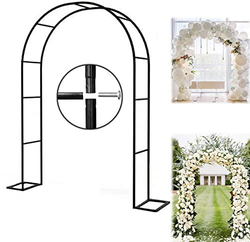 Arche de jardin Mariage Arche Tonnelle de Jardin en Métal Décoration de Fête d'Arche de Mariage, Tonnelle d'Arche de Jardin Tubulaire Solide, Support de Croissance pour Plantes Grimpantes (Noir) (Tai