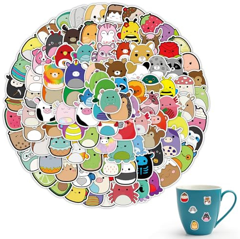 Cute Animals Egg Sticker 100Pcs for Squishmallow Die Cut Stickers Decals, Kawaii Stickers Cartoon Laptop Waterproof Vinyl Sticker Decals for DIY Craft Bottle Phone Skateboard Luggage Decor