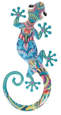 BY SIGRIS Origen Home Decor Lagarto Jardin | Figura de Lagarto Azul - 24x12x1cm