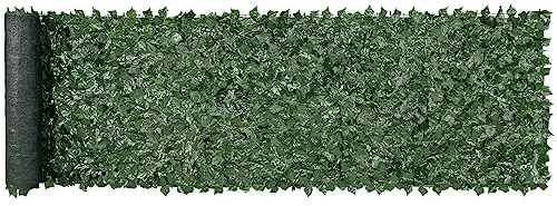 VEVOR Ivy Privacy Fence, 1 x 4m Artificial Green Wall Screen, Greenery Ivy Fence with Mesh Cloth Backing and Strengthened Joint, Faux Hedges Vine Leaf Decoration for Outdoor Garden, Yard, Balcony
