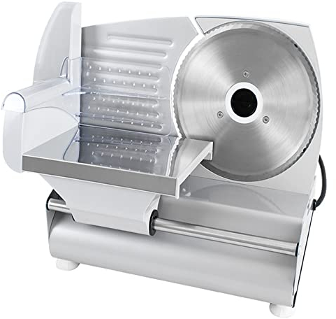 pour un usage domestique ou commercial, trancheuse à viande électrique semi-automatique à lame de 190 mm, trancheuse à charcuterie 180 W, machine de découpe de viande pour usage domestique ou commerc