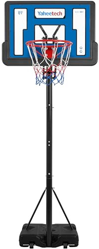 Yaheetech Basketball Hoop Portable Basketball Stand Adjustable Basketball Net System with 39'' Backboard & 2 Wheels for Indoor/Outdoor Sports