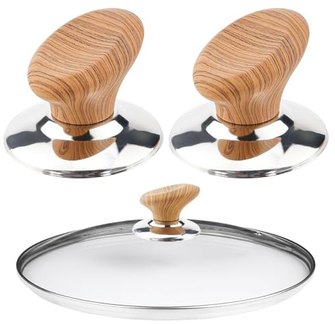 2Pcs Pot Lid Knob Universal Replacement | Cooking Knobs Handles, With Screws, Pot Cover Grab Handle, For Kitchen
