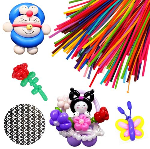 Modelling Long Balloons for Animals, 200 260Q Magic Latex Twisting in Assorted Colours for Kids' Parties, Birthdays, Decor Projects