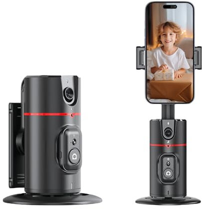 Trípode de seguimiento de cara automática, rotación de 360°, trípode de seguimiento de la cara, control de gestos, seguimiento inteligente automático estabilizador para grabación de vídeo, transmisión