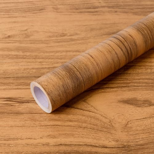 Hode Klebefolie Möbel Holzoptik Möbelfolie Selbstklebend Folie für Möbel | 60x600cm Holzfolie Selbstklebende Folie Holz Eiche Arbeitsplatte Küche Fensterbank Schrankfolien Tischfolie