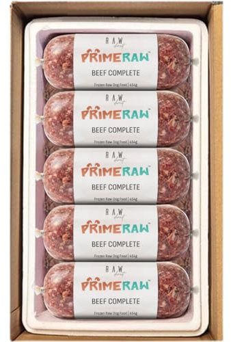 RAW DIRECT Prime Raw Frozen BARF Dog Food – 454g Rolls | 20 or 30 Rolls Pack | Premium Natural Barf Diet | High-Protein, Grain-Free & Nutrient-Rich (20, Beef Complete)