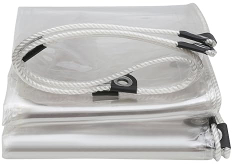 Clear Tarps Heavy Duty Poly Tarp, Multipurpose Outdoor Protective Covering Tarpaulin with Reinforced Grommets, Dustproof Waterproof Cover for Home/Car/Pool/Boat/Camping/RV(1.5m x 2m)